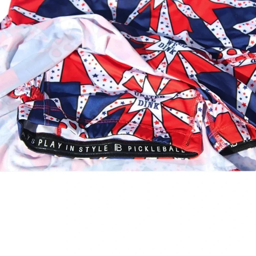 Pickleball Bella Drop Pleat Skort Women's 2 Red/White/Blue NWT